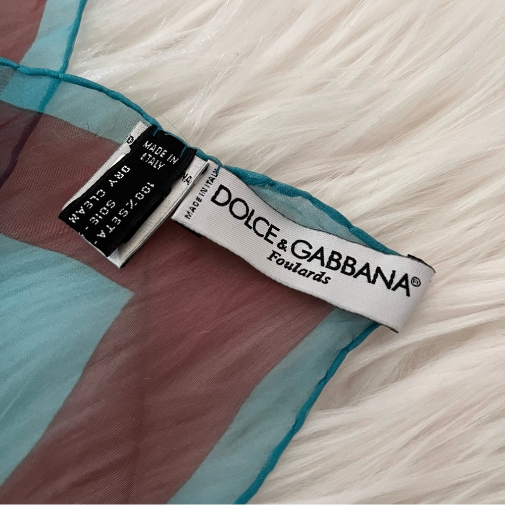 Vintage Dolce and Gabbana Foulards Silk Scarf Neck Zebra Tiger Stripe Italy - Picture 6 of 11